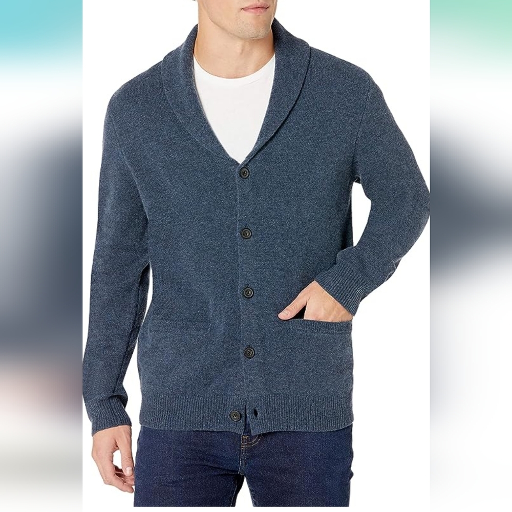 Men's Soft Cotton Shawl Cardigan Sweater XL Tall